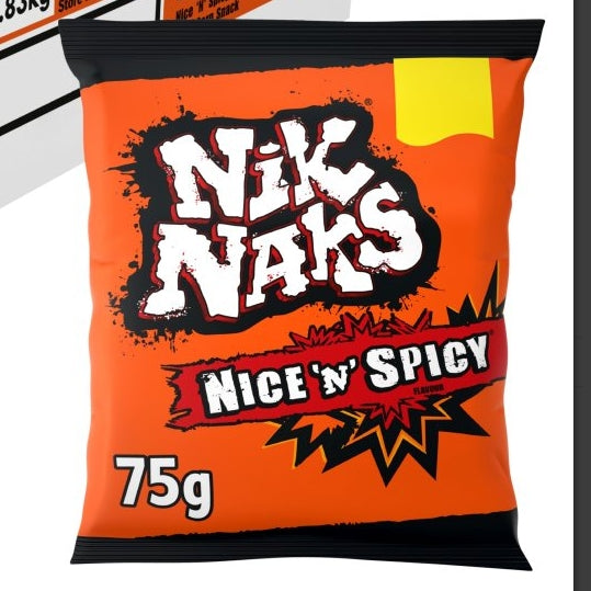 Nik Naks Nice 'N' Spicy Crisps 75g (BB 28/06/2025)