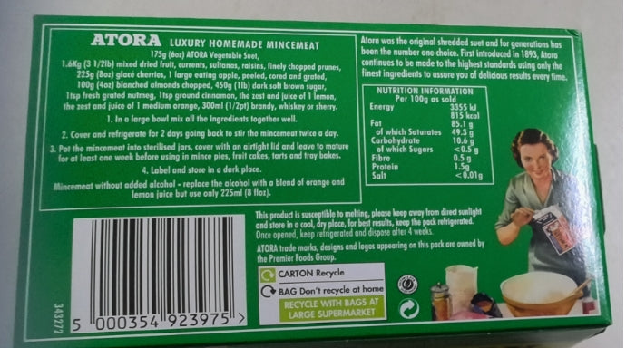 Atora Vegetable Suet 200g ( BB 30/11/2025)