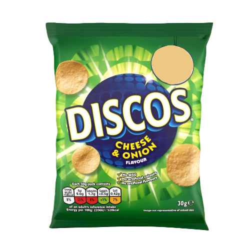 Discos cheese &onion flavour 30G (BB 07/03/2026)