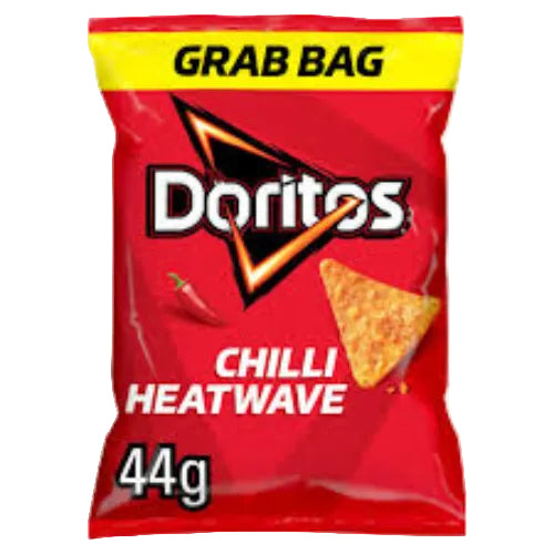 Doritos Chilli Heatwave Tortilla Flavour Corn Chips Grab Bag UK 44g (BB 01/08/2026)