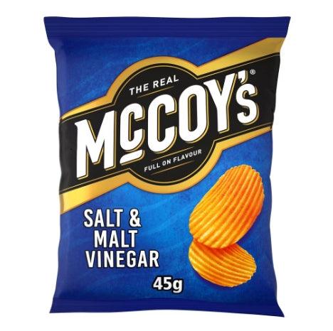 McCoy's Salt & Malt Vinegar Flavour Grab Bag Potato Crisps 45g (BB 28/06/2025)