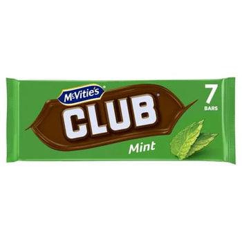 Mcvities Club Milk Chocolate Mint 7 bars 154g BB 10/01/2026)