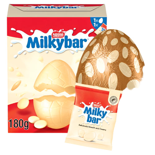 Nestle Milkybar Large White chocolate Easter Egg 180G ( BB 30/07/2025 Due to delivery time constraints, Easter eggs for local pick-up or deliveries less than 10 km from our Hotham Milk Bar ONLY!!! )