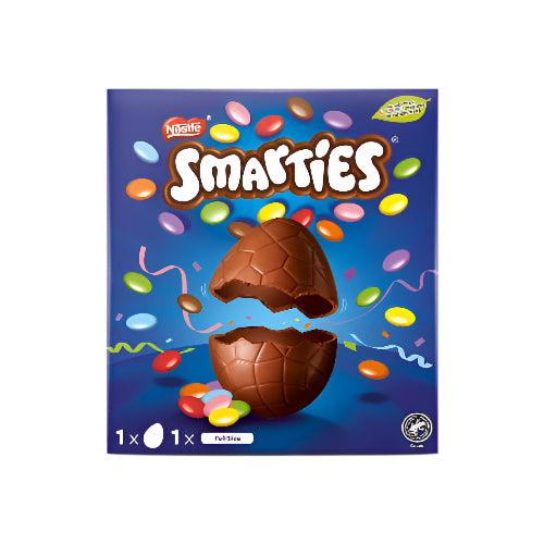 Nestle Milk chocolate Smarties Large Easter Egg 188G ( BB 31/07/2025 Due to delivery time constraints, Easter eggs for local pick-up or deliveries less than 10 km from our Hotham Milk Bar ONLY!!! )