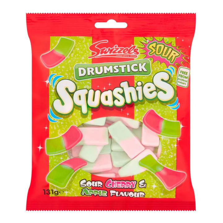 Swizzels Drumsticks Squashies Sour Cherry & Apple Flavour 120g (BB 01/07/2026)