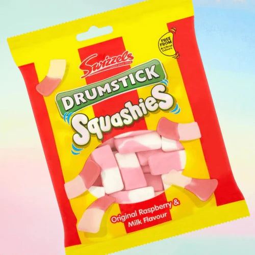 Swizzels Drumsticks Squashies Raspberry & Milk Flavour 120g (BB 31/01/2026)