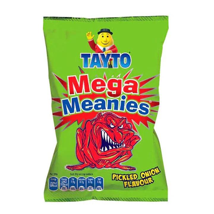 Tayto Mega Meanies Pickled Onion Crisps 35g (BB 02/10/2025)