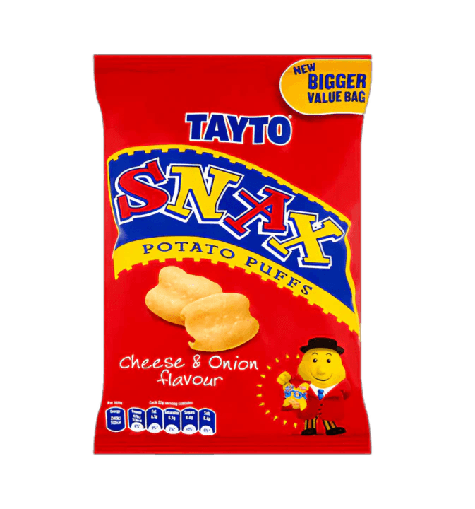 Tayto Snax Cheese & Onion 26G(BB 24/10/2025)
