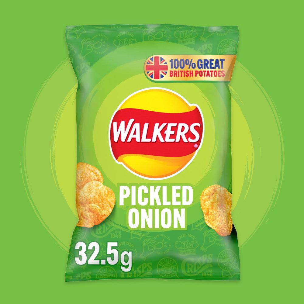 Walkers Pickled Onion Crisps 32.5g (BB 25/10/2025)