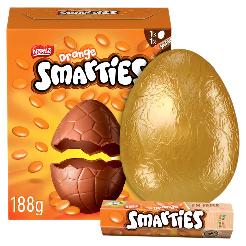 Nestle orange chocolate Smarties Large Easter Egg 188G ( BB 31/07/2025 Due to delivery time constraints, Easter eggs for local pick-up or deliveries less than 10 km from our Hotham Milk Bar ONLY!!! )