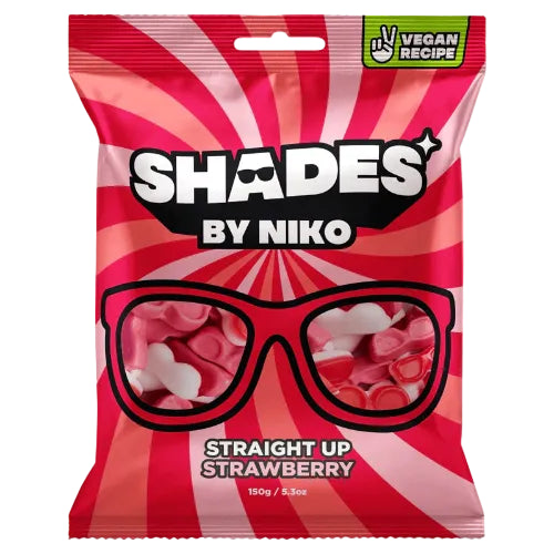 Shades by Niko Straight Up Strawberry Sweets Bag 150g UK (BB 23/06/2026)