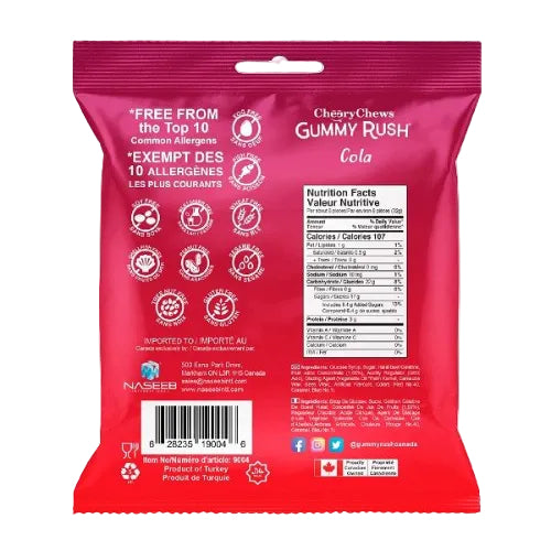 Cheery Chews Gummy Rush Cola Bottles Bag 90G(BB 15/12/2027)