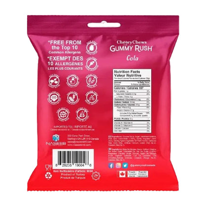 Cheery Chews Gummy Rush Cola Bottles Bag 90G(BB 15/12/2027)