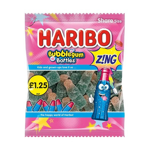 Haribo Bubblegum Bottles Zing 176G (BB 06/2026)