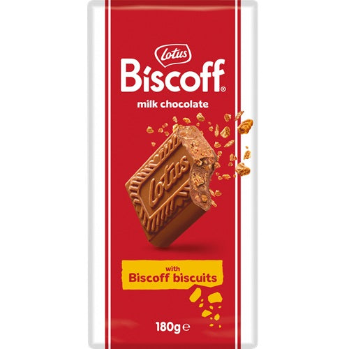 Lotus Biscoff Milk Chocolate Bar With Biscoff Biscuits 180g UK（BB 21/07/2026)