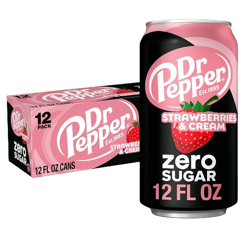 Dr Pepper Strawberries & Cream Zero Sugar 355ml USA