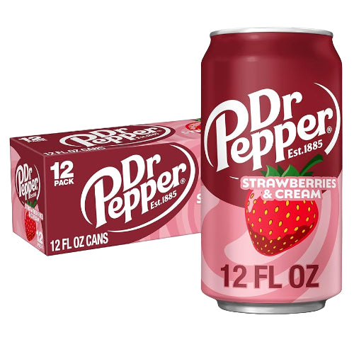 Dr Pepper Strawberries & Cream  355ml USA (BB 01/12/2026)