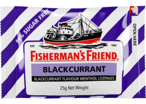 Fisherman’s Friend Blackcurrant Flavour Menthol Lozenges 25G 99% sugar free (BB 02/2029)