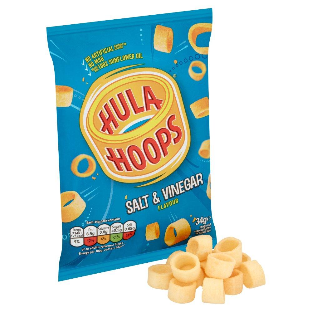 Hula Hoops Salt & Vinegar Favour 34g (BB 26/04/2025）