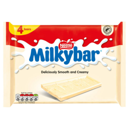 Milkybar White Chocolate Bar 4 Pack Multipack 100g (BB 31/12/2026)