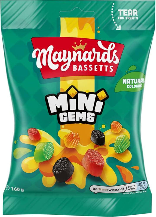 Maynards Bassetts Mini Gems 130g (BB 03/08/2025)