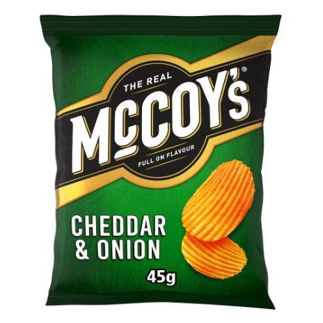 McCoy's Cheddar Onion Flavour Grab Bag Potato Crisps 45g (BB 26/04/2025)