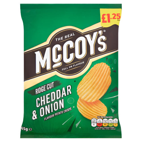 McCoy's cheddar onion potato crisps 65g (BB 26/04/2025)