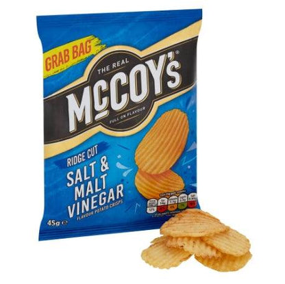 McCoy's Salt & Malt Vinegar Flavour Grab Bag Potato Crisps 45g (BB 26/04/2025)
