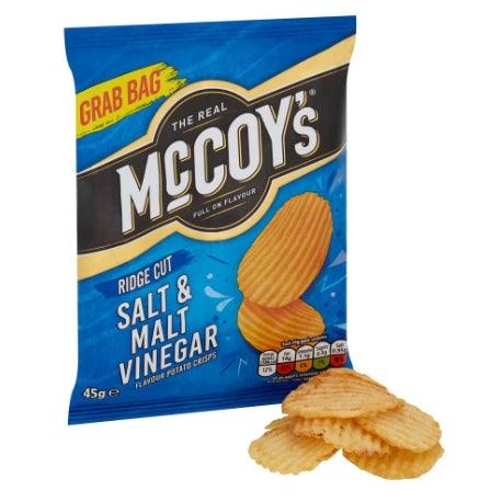 McCoy's Salt & Malt Vinegar Flavour Grab Bag Potato Crisps 45g (BB 26/04/2025)