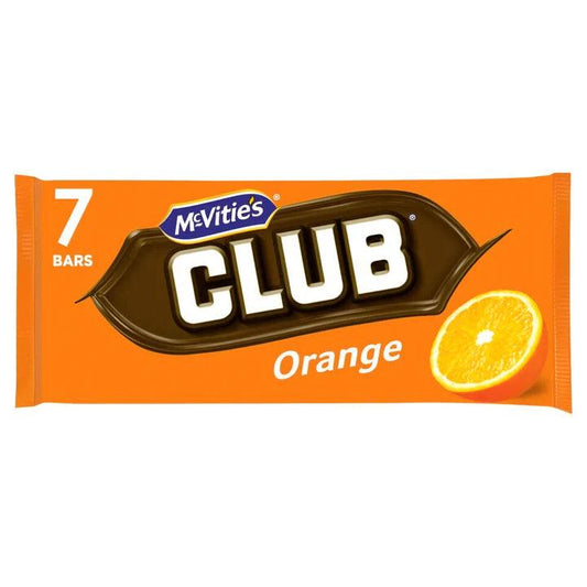 Mcvities Club Milk Chocolate Orange 7 Bars 132g (BB 27/09/25）