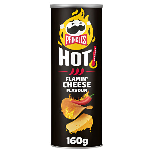 Pringles hot flamin' cheese  flavour 160G (BB 10/08/2025)UK