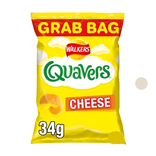 Walkers Quavers Cheese Snack Crisps Big Grab Bag 34g (BB 28/06/2025)