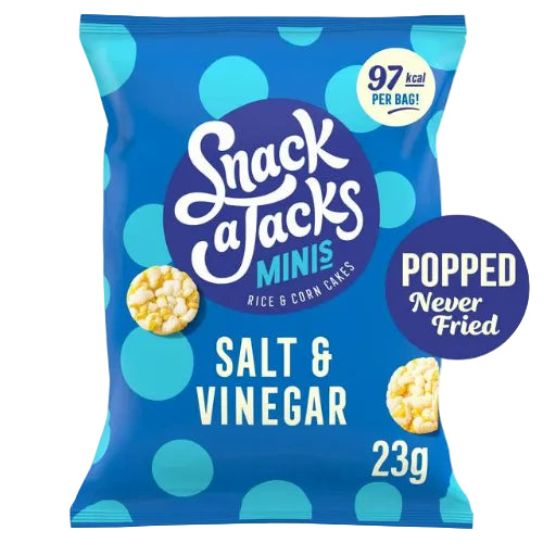 Snack A Jacks Zingy Salt & Vinegar Rice Corn Cakes Crisps 23G ( BB 02/01/2027 )