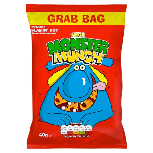 Walkers Monster Munch Flamin sweet and spicy Hot Snacks, 40g ( BB 29/11/2025)
