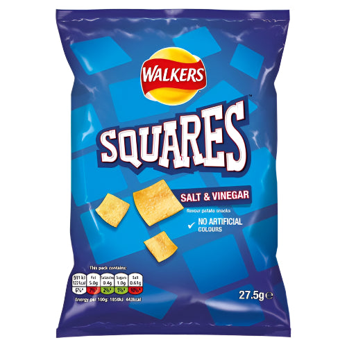 Walkers Squares Salt & Vinegar Crisps 27.5G ( BB 12/07/2025 )