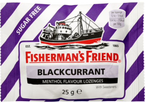 Fisherman’s Friend Blackcurrant Flavour Menthol Lozenges 25G (BB 02/2029)
