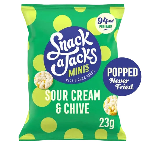 Snack A Jacks Sour Cream & Chive Rice Corn Cakes Crisps 23G ( BB 28/11/2026 )
