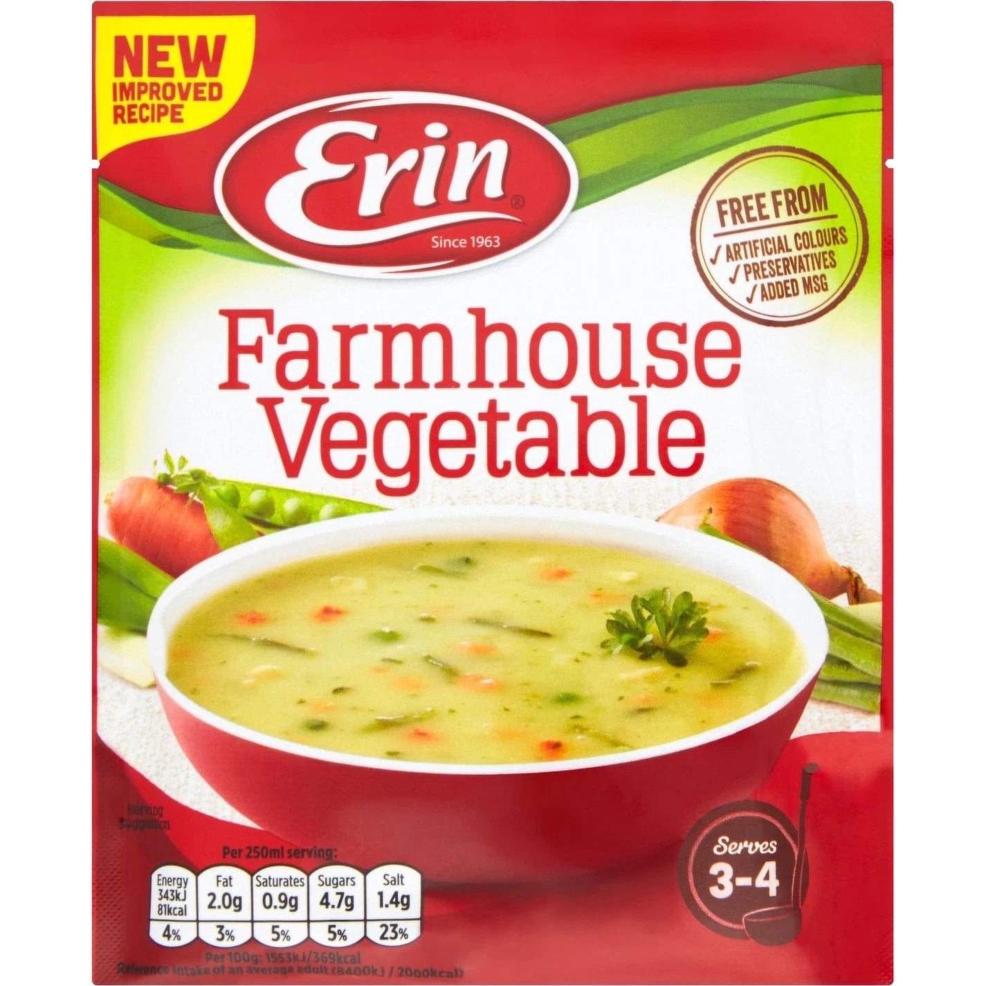 Erin Irish Farmhouse Vegetable Soup 75G ( BB 19/01/2028)