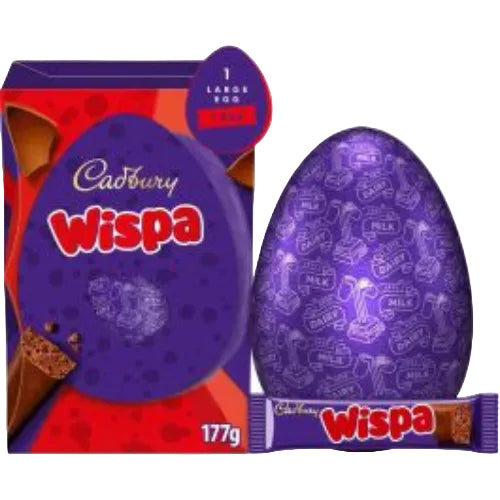 Cadbury Large Wispa Eggs Chocolate Easter Egg UK 177G (BB 31/07/2026)